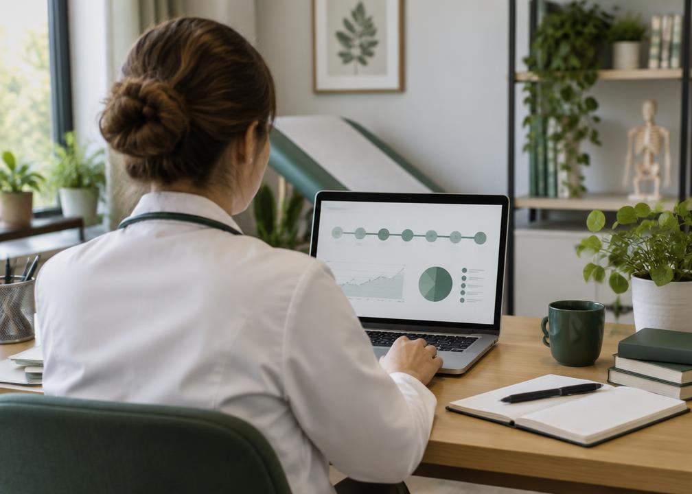 Professionista che consulta i dati di un percorso